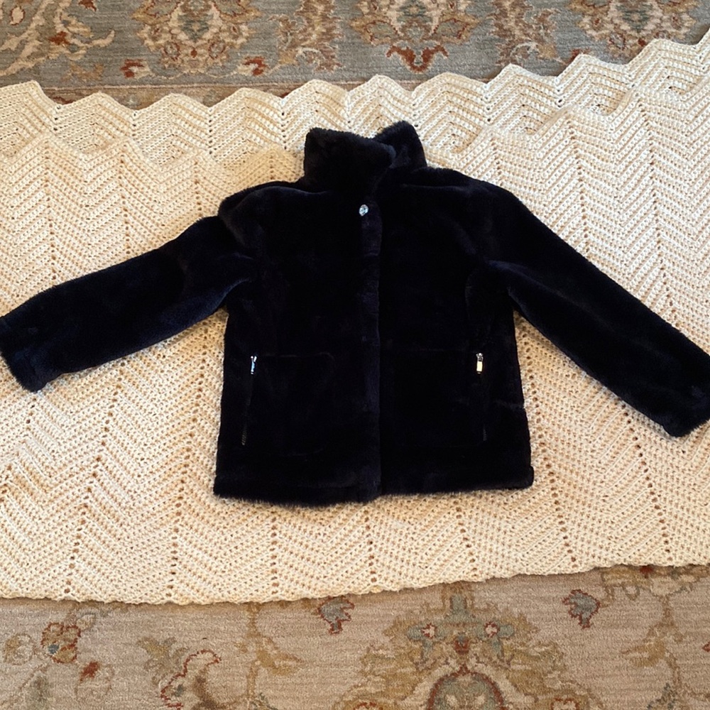 Urban Republic Girls 10-12 Faux Fur Jacket Black
